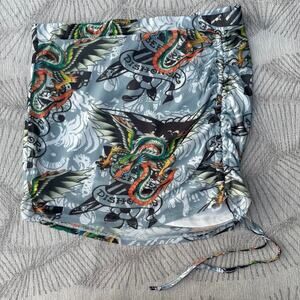 y2k Ed Hardy Dragon Mesh Mini Skirt Women's XL